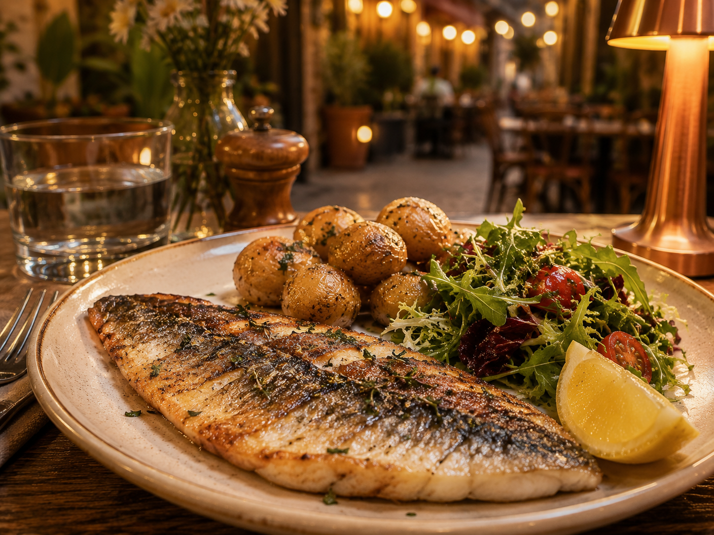 Grilled fish plate at Benden Karakoy