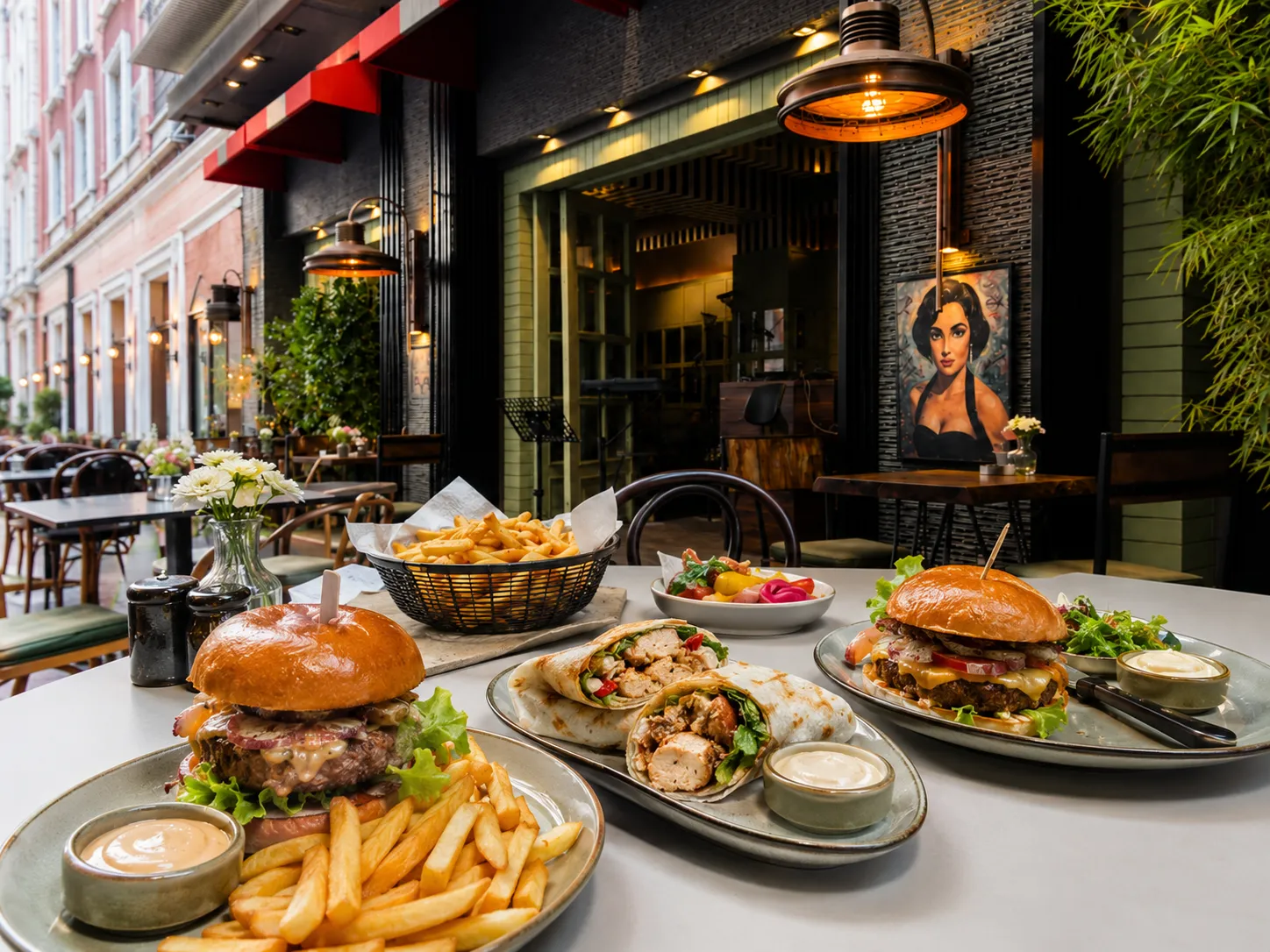 Burgers and wraps at Benden Karakoy