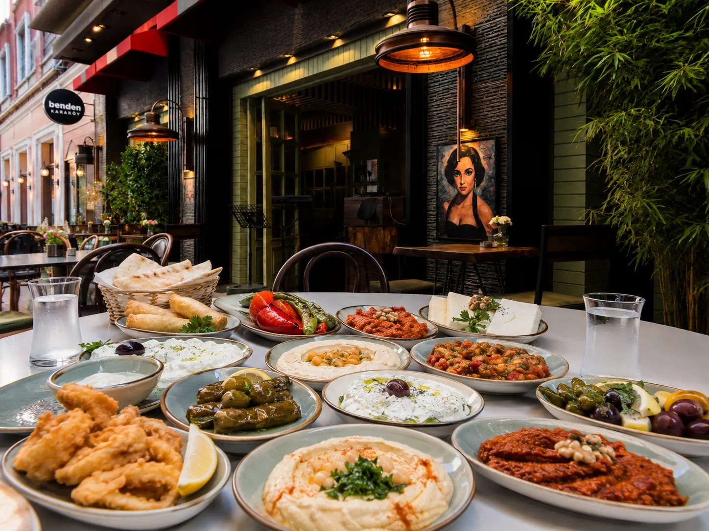 Starters and mezze served at Benden Karakoy